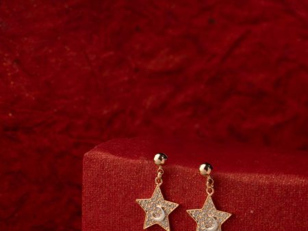 Crystal Shooting Star Earrings (Brass) Online