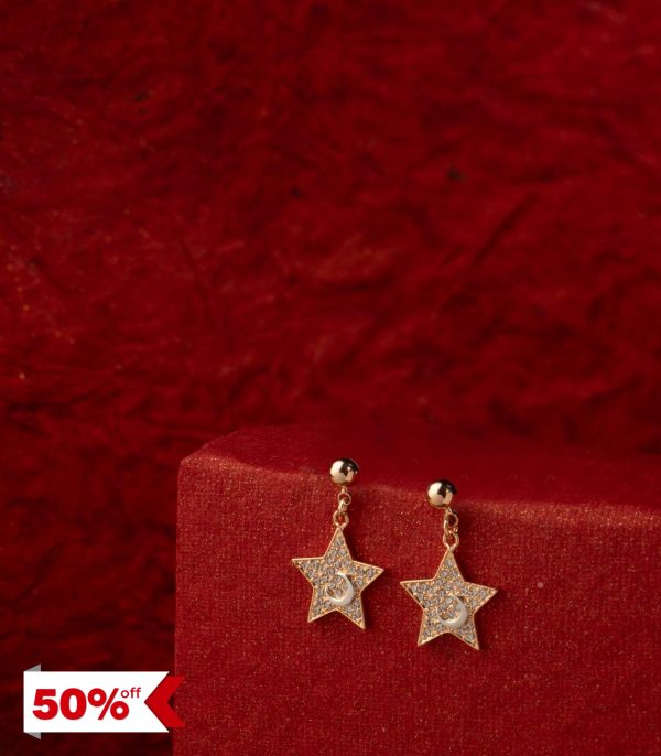 Crystal Shooting Star Earrings (Brass) Online