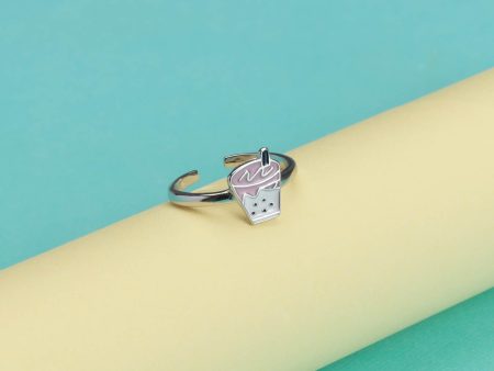 Boba Tea Finger Ring (Silver) Discount