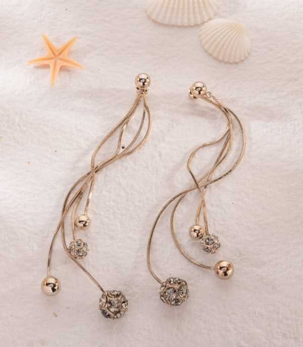 Classy Party Earrings (Brass) For Sale