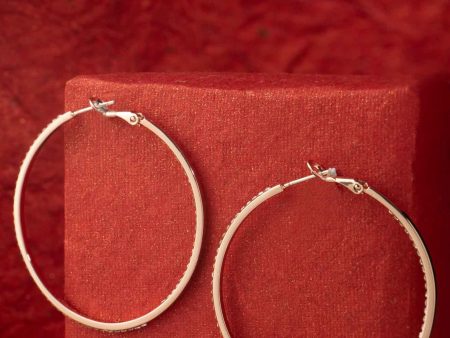 Long Silver Color Loops Earrings (Brass) For Cheap