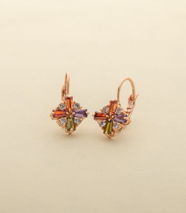 Rosegold Colourful Flower Set (Brass) For Sale