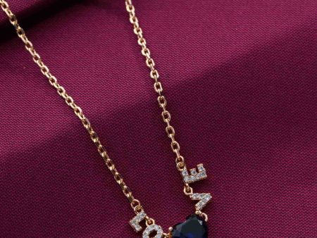 Blue Love Necklace (Brass) Cheap