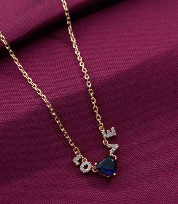 Blue Love Necklace (Brass) Cheap