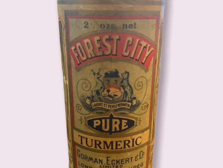 Vintage Forest City Turmeric Spice Tin Gorman, Eckert Co London Winnipeg For Sale