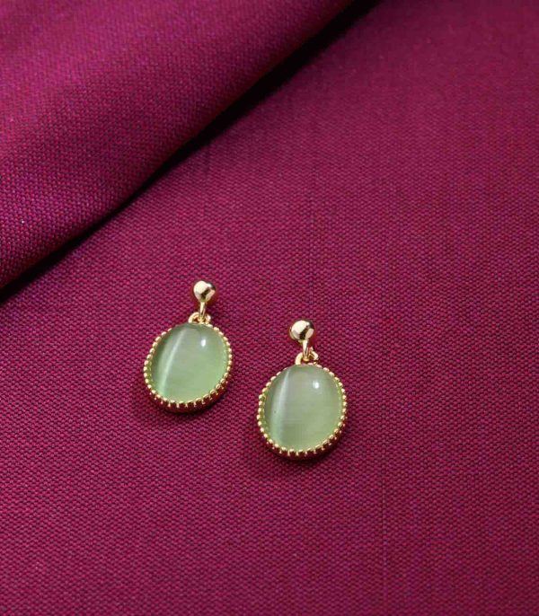 Dangling Green Earrings (Brass) Supply