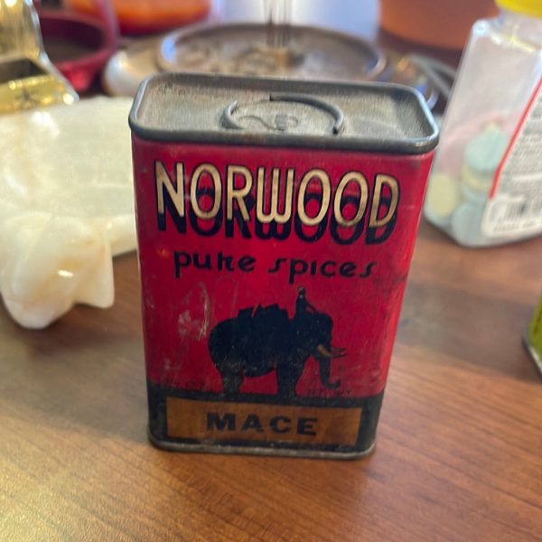 Vintage Norwood Spice Tin Mace C.D. Kenny Co. Baltimore Maryland Hot on Sale