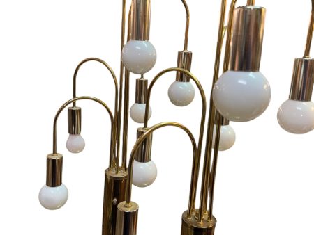 Mid Century Modern Atomic Waterfall Brass Table Lamps Hollywood Regency Online