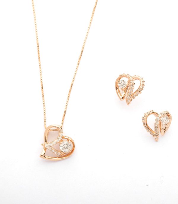 Clever Heart Necklace Set (Brass) Supply