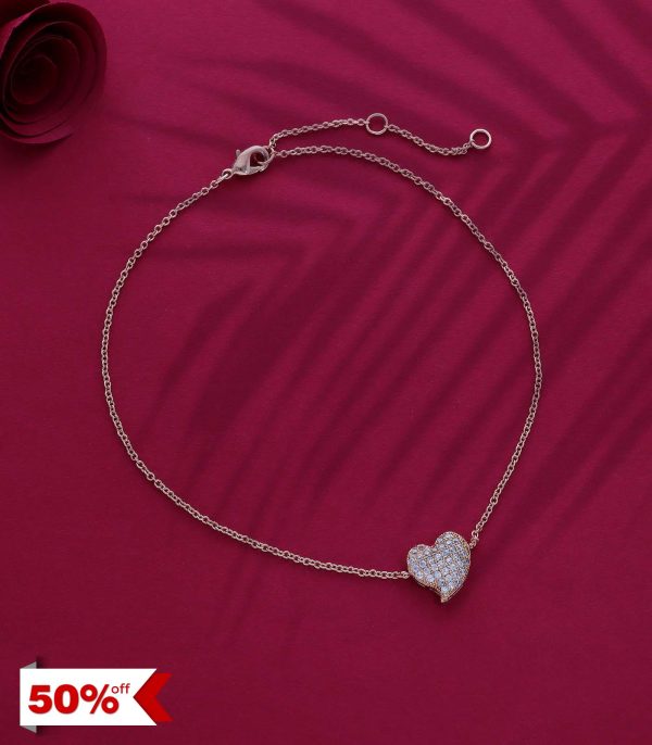 DAINTY HEART OF DESIRES ANKLET (BRASS) Supply