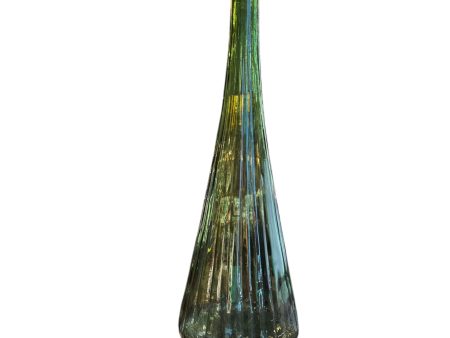 Vintage Green Flaired Empoli Italy Glass 25  Genie Bottle Mid Century Modern Online Sale