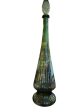 Vintage Green Flaired Empoli Italy Glass 25  Genie Bottle Mid Century Modern Online Sale