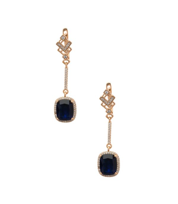 Blue Party Earrings (Brass) Fashion