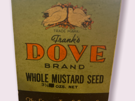 Vintage Franks Dove Brand Whole Mustard Seed Frank Tea and Spice Co Box For Cheap