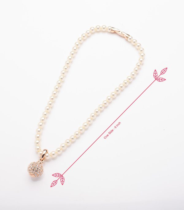 Disco Ball on Pearl Necklace (Brass) Online