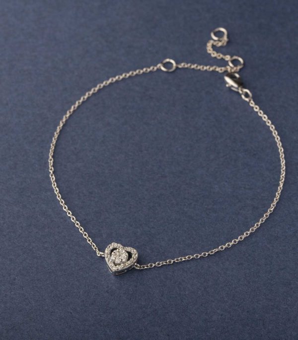 Delicate Heart Snowflake Bracelet (Brass) Discount