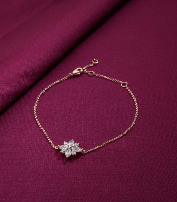 Charm Flower Bracelet (Brass) Cheap