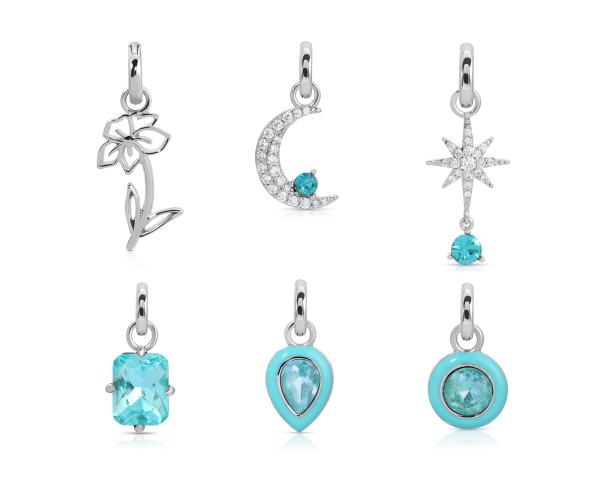 March Aquamarine Birthstone Charm - Jewel Candle Online