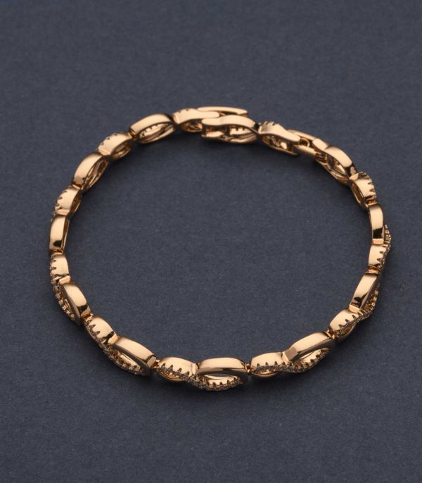 One-Of-A-Kind Golden Color Loops Bracelet (Brass) Online Sale