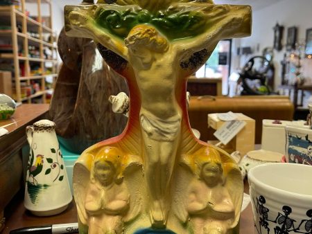 Chalkware Large Crusifiction Jesus and Angels Online now