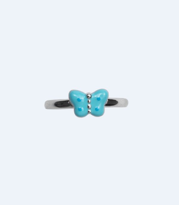 Coloured Butterflies Finger Ring (Silver) Online