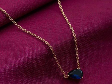 Blue Drop Necklace (Brass) Online Hot Sale