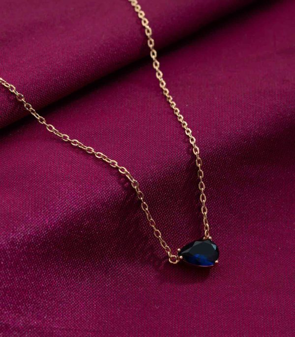 Blue Drop Necklace (Brass) Online Hot Sale