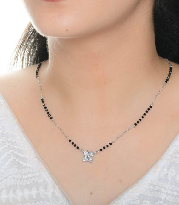 Butterfly Mangalsutra (Silver) For Cheap