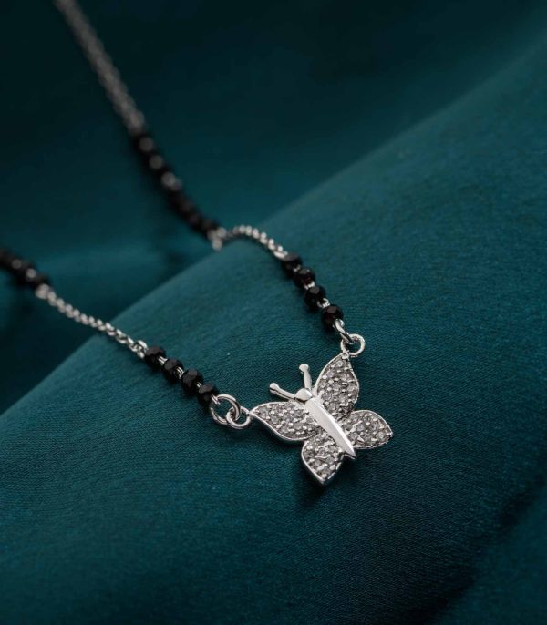 Butterfly Mangalsutra (Silver) For Cheap