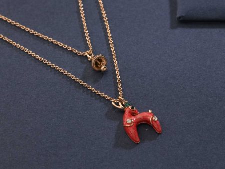 Adorable Reindeer Of Christmas Eve Necklace  (Brass) Cheap