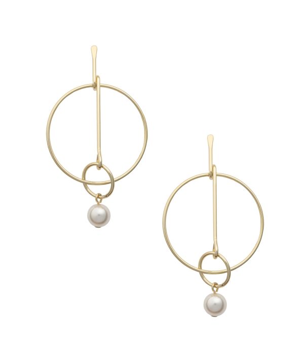 Destiny Twin Circle Earrings (Brass) Online now