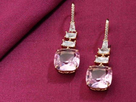 Pink Party Earrings (Brass) Sale