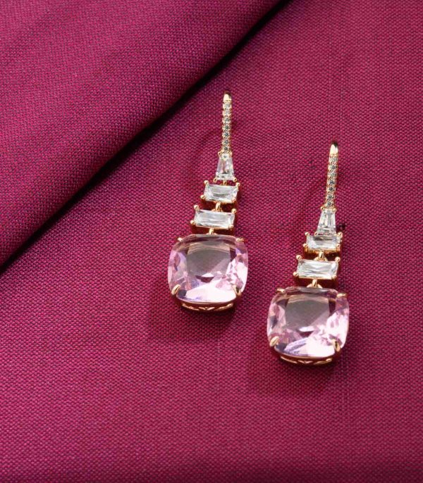 Pink Party Earrings (Brass) Sale