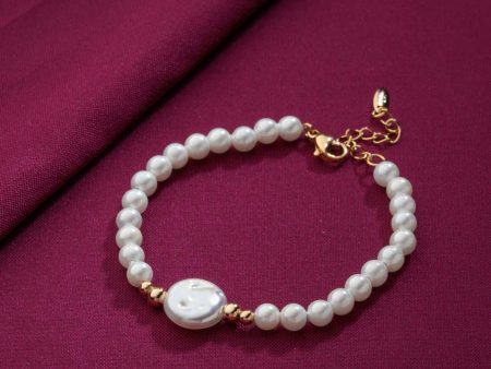 Elegant Pearl Bracelet (Brass) Online Hot Sale