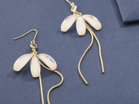 Flying Golden Fireflies Of Pearls Earrings (Brass) Online Sale