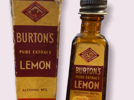 Vintage Burtons Lemon Spice Bottle w  box W. Burton and Co. Brooklyn NY Fashion