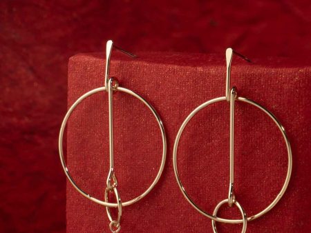 Destiny Twin Circle Earrings (Brass) Online now