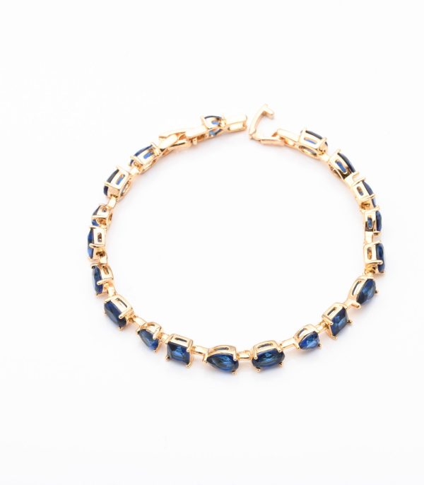 Blue Stone Bracelet (Brass) Fashion