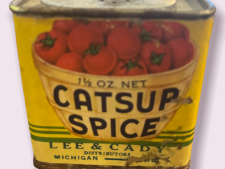 Vintage Catsup Spice Lee & Cady Spice Tin Michigan MI Detroit Cheap