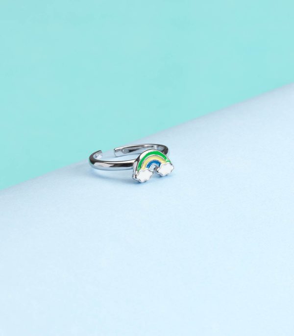 Cloudy Rainbow Finger Ring (Silver) Fashion