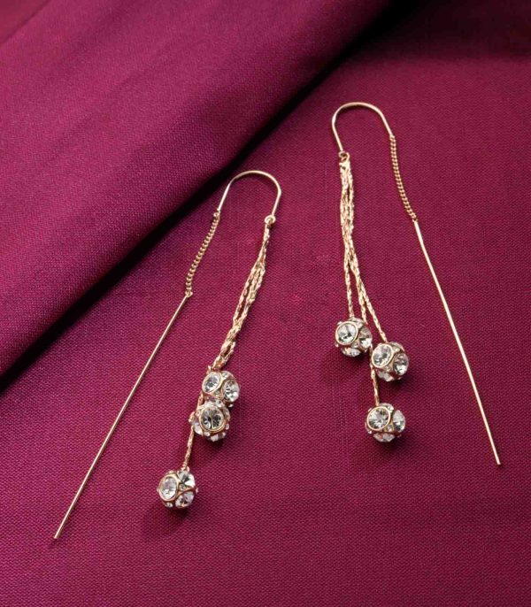 Dangling Sui Dhaga Earrings (Brass) Hot on Sale