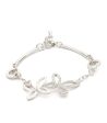 Glitzy Loop Of Silver Color Butterflies Bracelet (Brass) Supply