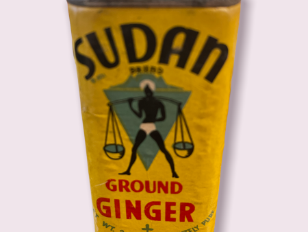 Vintage Sudan Ground Ginger Spice Tin Wesco Foods Co. Cincinatti Ohio Hot on Sale