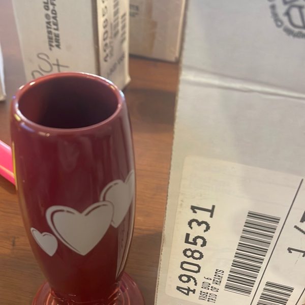 Fiesta Ware Trio of Hearts Decal Bud Vase New in Box Cheap