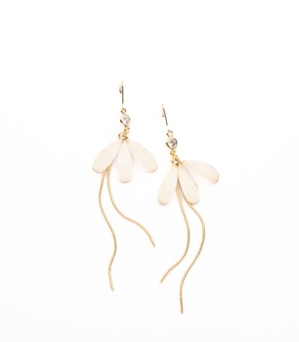 Flying Golden Fireflies Of Pearls Earrings (Brass) Online Sale