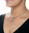 Bold Heart Silver polish Dangling Necklace (Brass) Online Hot Sale