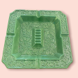 Vintage Square Ashtray in Green 10  Bohemian Mid Century Modern Boho MCM For Sale