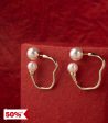 Classy Pearl Cluster Earring (Brass) on Sale