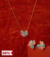 Blooming Flower Necklace Set (Brass) For Cheap