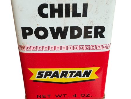 Vintage Large Spartan Chili Powder 4 Oz Spice Tin Grand Rapids Michigan on Sale